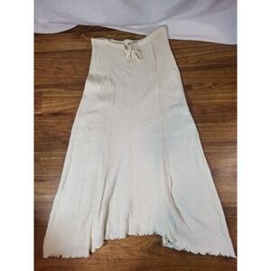 Lamesa 100% Cotton Made In Peru Cream Maxi Skirt  Size